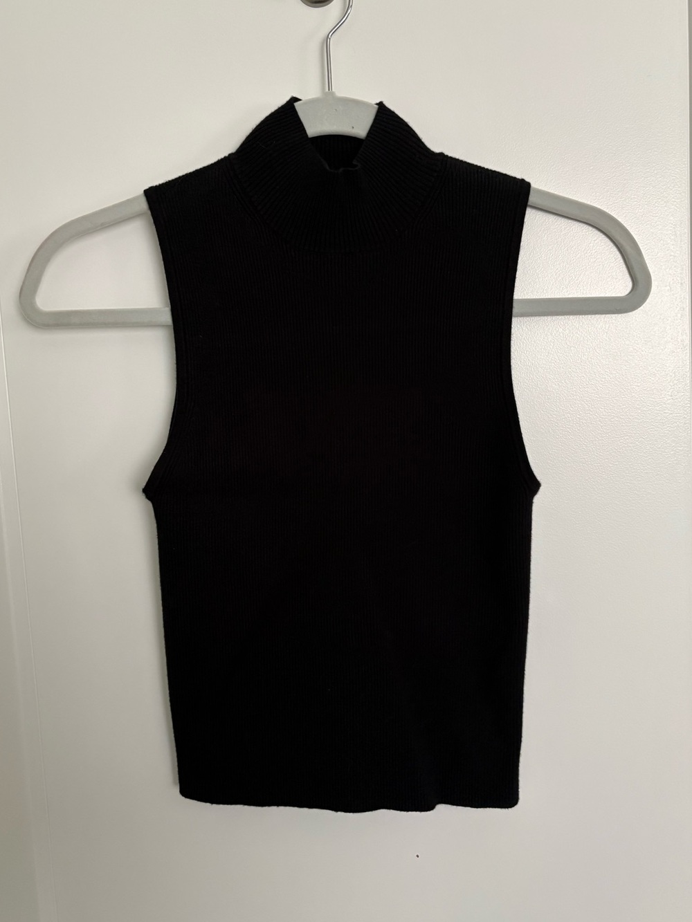 Madewell Wide Rib Mockneck Sweater Tank Top Black